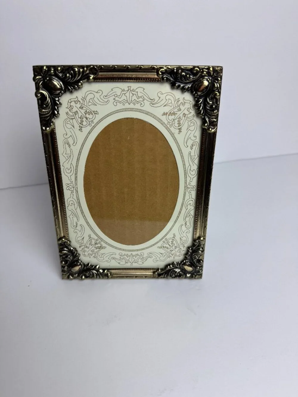 Vintage Antique French Oval Double Picture Frame Ornate Baroque Victorian Style